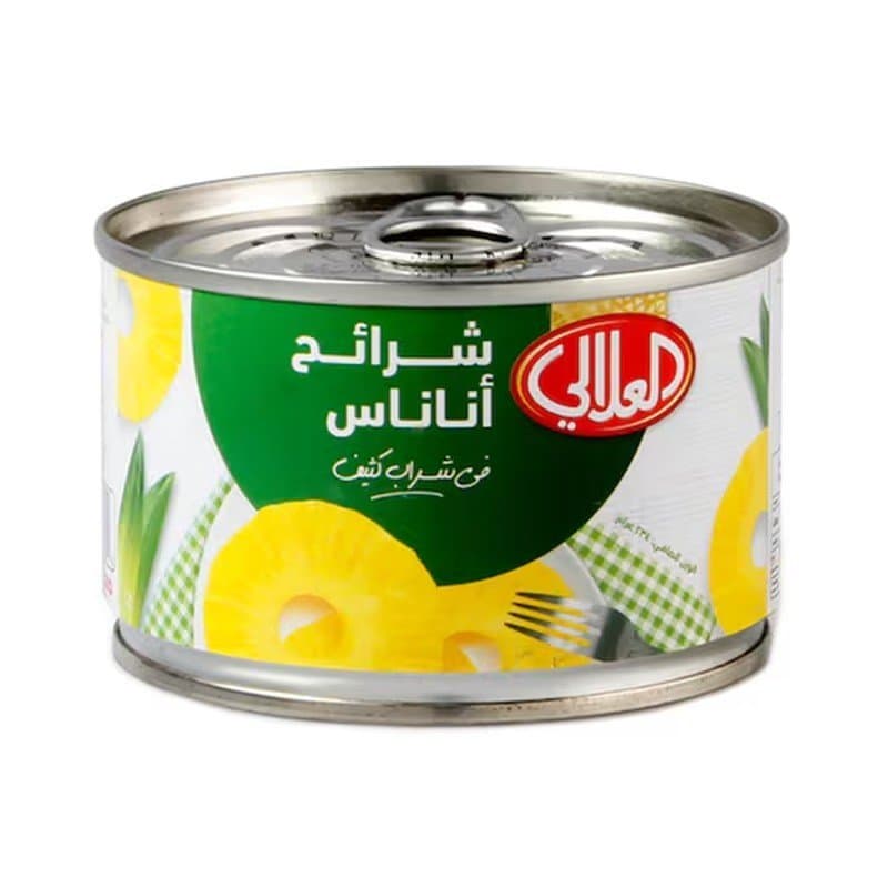 العلالي شرائح اناناس صغير في شراب كثيف 234جم