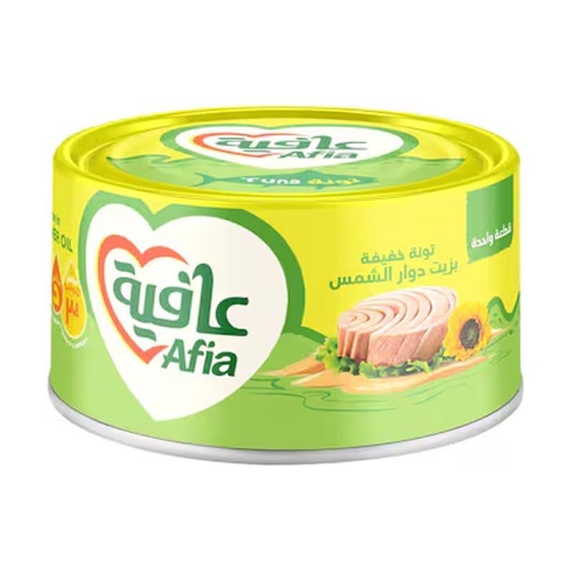 تونة عافية بزيت دوار الشمس قطعه واحدة 185جم