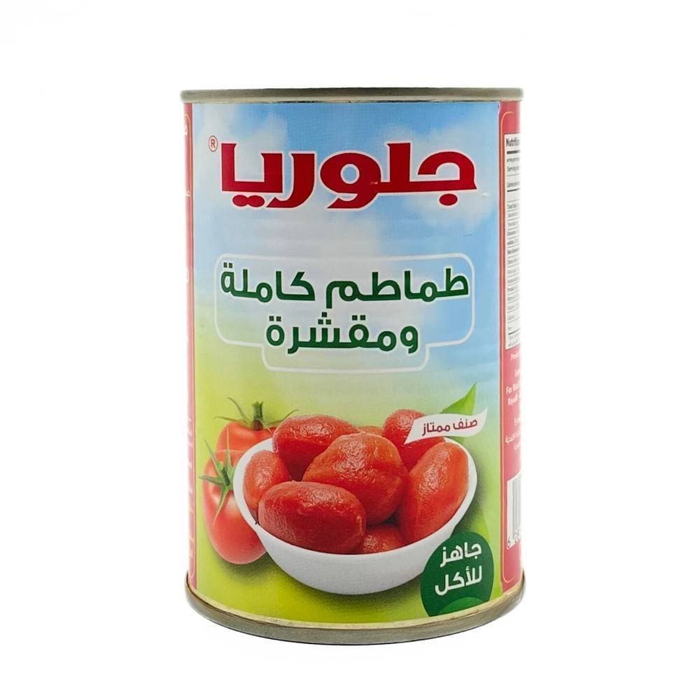طماطم كاملة ومقشرة جلوريا - 400 جرام